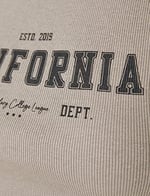 Crop Atlet California Baskılı Bisiklet Yaka
