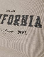 Crop Atlet California Baskılı Bisiklet Yaka
