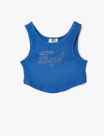 Crop Atlet Pul Payet Detaylı Dokulu