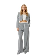 Crop Blazer Ceket Fleto Cepli Viskon Karışımlı
