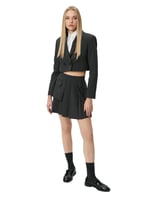 Crop Blazer Ceket Kruvaze Düğmeli
