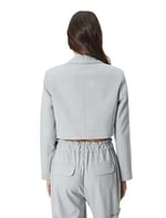 Crop Blazer Ceket Tek Düğmeli Cep Detaylı