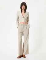 Crop Blazer Ceket Uzun Kollu