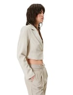 Crop Blazer Ceket Uzun Kollu