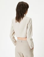 Crop Blazer Ceket Uzun Kollu