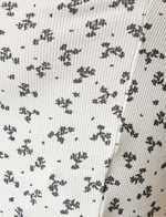 Crop Çiçekli Tişört Düğmeli V Yaka Ribanalı Slim Fit Kısa Kollu Pamuklu