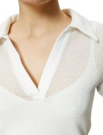 Crop File Tişört Polo Yaka Kısa Kollu