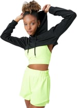 Crop Kapüşonlu Sweatshirt Uzun Kollu