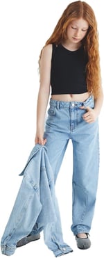 Crop Kot Pantolon Dikiş Detaylı Cepli Pamuklu