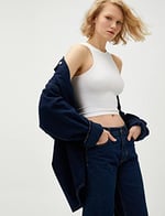 Crop Seamless Atlet Halter Yaka