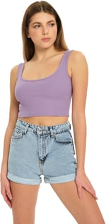 crop top kalın askılı kaşkorse fitilli kısa kadın atlet