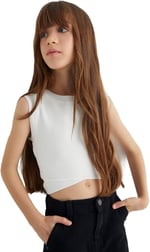 Crop Triko Atlet Halter Yaka Dar Kalıp Asimetrik Kesim