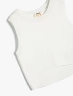 Crop Triko Atlet Halter Yaka Dar Kalıp Asimetrik Kesim