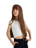 Crop Triko Atlet Halter Yaka Dar Kalıp Asimetrik Kesim