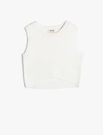 Crop Triko Atlet Halter Yaka Dar Kalıp Asimetrik Kesim