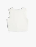 Crop Triko Atlet Halter Yaka Dar Kalıp Asimetrik Kesim