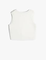 Crop Triko Atlet Halter Yaka Dar Kalıp Asimetrik Kesim