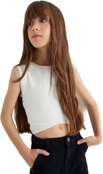 Crop Triko Atlet Halter Yaka Dar Kalıp Asimetrik Kesim