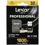 Crucial LSDMI32GCRBEU1800R Lexar Professional 1800 x microSDHC 32 GB LSDMI32GCRBEU1800R