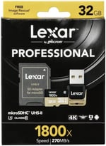 Crucial LSDMI32GCRBEU1800R Lexar Professional 1800 x microSDHC 32 GB LSDMI32GCRBEU1800R