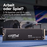 Crucial P310 1TB PCIe Gen4 NVMe M.2 SSD CT1000P310SSD8 (7100-6000 MBs)