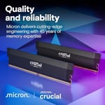 Crucial Pro DDR5 RAM 32GB Kit (2x16GB) 6000MHz CL36, Overclocking Gaming, Intel XMP 3.0 / AMD EXPO, PC Bilgisayar Belleği 32GB DDR5, Siyah - CP2K16G60C36U5B