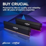 Crucial Pro DDR5 RAM 32GB Kit (2x16GB) 6000MHz CL36, Overclocking Gaming, Intel XMP 3.0 / AMD EXPO, PC Bilgisayar Belleği 32GB DDR5, Siyah - CP2K16G60C36U5B