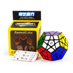 CuberSpeed Beşgen Dodecahedron 12 taraflı Megaminx küp 3x3 Megaminx Hız Küp Bulmaca Oyuncak QiHeng Siyah megaminx Hız Küpü