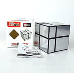 CuberSpeed Paket 2x2 Ayna Siyah Gövde Gümüş ve Mofangge 3x3 Ayna Blokları Gümüş Sihirli Küp Yapboz
