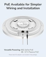 Cudy AX3000 2,5G WiFi 6 kablosuz erişim noktası, 2,5 Gbps RJ45, Business WiFi çözümü, şebeke desteği, kesintisiz dolaşım ve MU-MIMO, PoE veya DC ile çalışan, 12 V DC güç adaptörü dahildir, AP3000
