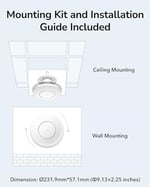 Cudy AX3000 2,5G WiFi 6 kablosuz erişim noktası, 2,5 Gbps RJ45, Business WiFi çözümü, şebeke desteği, kesintisiz dolaşım ve MU-MIMO, PoE veya DC ile çalışan, 12 V DC güç adaptörü dahildir, AP3000