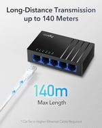 Cudy GS105D 5 Bağlantı Noktalı Gigabit Ethernet Ağ Anahtarı, Masaüstü Ethernet Splitter, Fansız, Tak ve Çalıştır Trafik Optimizasyonu