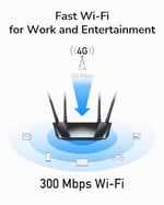 Cudy LT400 N300 WiFi 4G Lte Modem Router, Sim Kartlı, Yüksek Kazançlı Antenler, Fdd, Ddns, Vpn, Cloudflare, Tak ve Çalıştır
