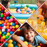 Çukur Topları - Ezilmeye Dayanıklı Plastik Çocuk Okyanus Makaron Topları, 2,15 İnç, Ftalat ve BPA İçermez