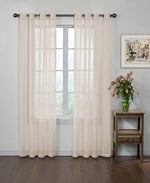 CurtainFresh Yatak Odası veya Oturma Odası için Koku Nötrleştirici Şeffaf Vual Gromet Pencere Perdesi (1 Panel), 149 cm x 241 cm, Fildişi - Seçenekler: 59 in x 84 in, 149.9G x 149.9U cm (1 Panel)...