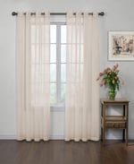 CurtainFresh Yatak Odası veya Oturma Odası için Koku Nötrleştirici Şeffaf Vual Gromet Pencere Perdesi (1 Panel), 149 cm x 241 cm, Fildişi - Seçenekler: 59 in x 84 in, 149.9G x 149.9U cm (1 Panel)...