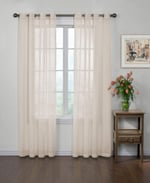 CurtainFresh Yatak Odası veya Oturma Odası için Koku Nötrleştirici Şeffaf Vual Gromet Pencere Perdesi (1 Panel), 149 cm x 241 cm, Fildişi - Seçenekler: 59 in x 84 in, 149.9G x 149.9U cm (1 Panel)...