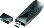 D-Link DWA-X1850 AX1800 Wi-Fi 6 USB adaptörü, 802.11ax, Dualband 2,4/5 GHz, High Speed 1200 Mbit/s, OFDMA, MU-MIMO, WPA3, Windows 10 destekler