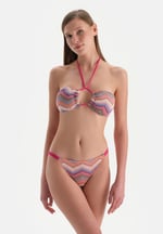 Dagi Çıkarılabilir Askılı Missoni Baskılı Balensiz Straplez Bikini Üstü, 24SW82049GB
