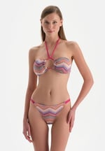 Dagi Çıkarılabilir Askılı Missoni Baskılı Balensiz Straplez Bikini Üstü, 24SW82049GB