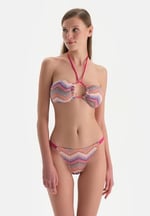 Dagi Çıkarılabilir Askılı Missoni Baskılı Balensiz Straplez Bikini Üstü, 24SW82049GB