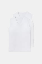 Dagi Erkek D1070 V Yaka Kolsuz T-shirt 2'li, Pamuk