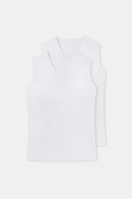 Dagi Erkek D1070 V Yaka Kolsuz T-shirt 2'li, Pamuk