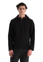 Dagi Erkek Fermuar Yaka Kapşonlu Termal Sweatshirt, Örme