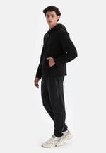 Dagi Erkek Fermuar Yaka Kapşonlu Termal Sweatshirt, Örme