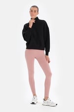 Dagi Kadın Kadın Fermuar Yaka Kapitone Sweatshirt, Pamuklu, Örme