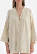 Dagi Kadın Keten Kısa Kimono, Örme