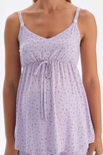 Dagi Kadın Metraj Çiçek Baskılı Penye Modal Hamile Pijama Takımı, Modal