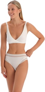 Dagi Kadın Micromodal Kruvaze Arkası Dantel Detaylı Üçgen Soft Bra, Örme