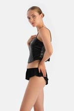 Dagi Kadın Payetli Crop Top, Örme